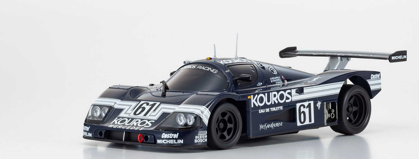 最新MR-04シャシーのザウバーメルセデス MINI-Z RWD MR-04 readyset Sauber-Mercedes Gruppe-C-Rennsportwagen C9, Nr.61, LM1988