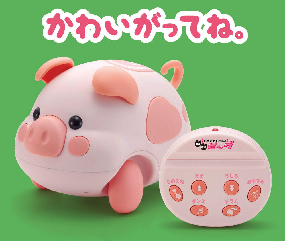 豚のおもちゃ「とことこピッグ」の製品画像（送信機付）